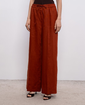 Twinset Terracotta linen pants 261TT2302