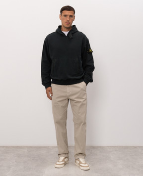 Stone Island Green hoodie with logo patch L2S156100023S0A20
