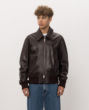 Ami Paris Burgundy leather jacket HJK850LH0068