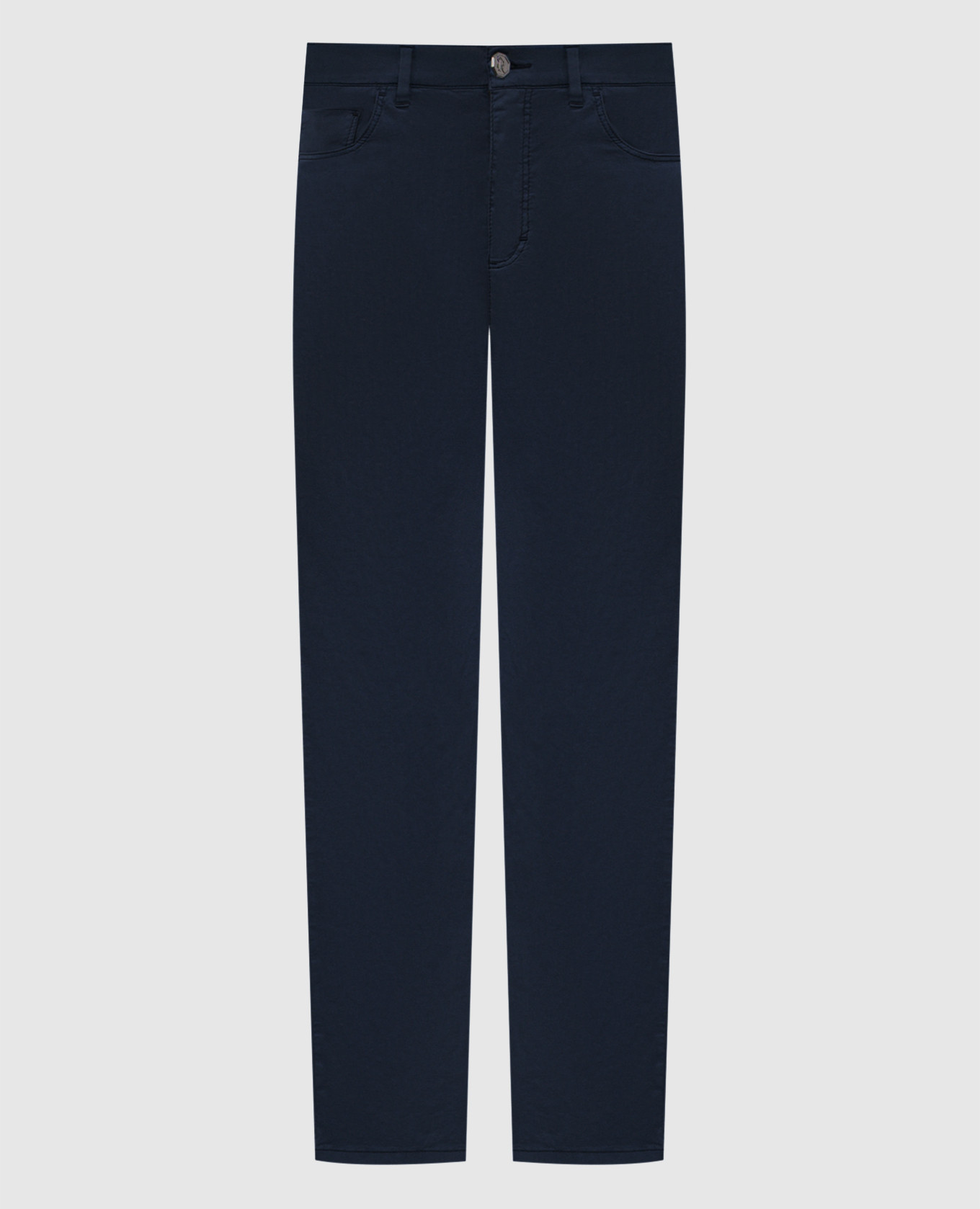 Blue pants with logo patch
