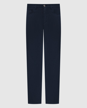 Stefano Ricci Blue pants with logo patch M8T61B0070TFANT