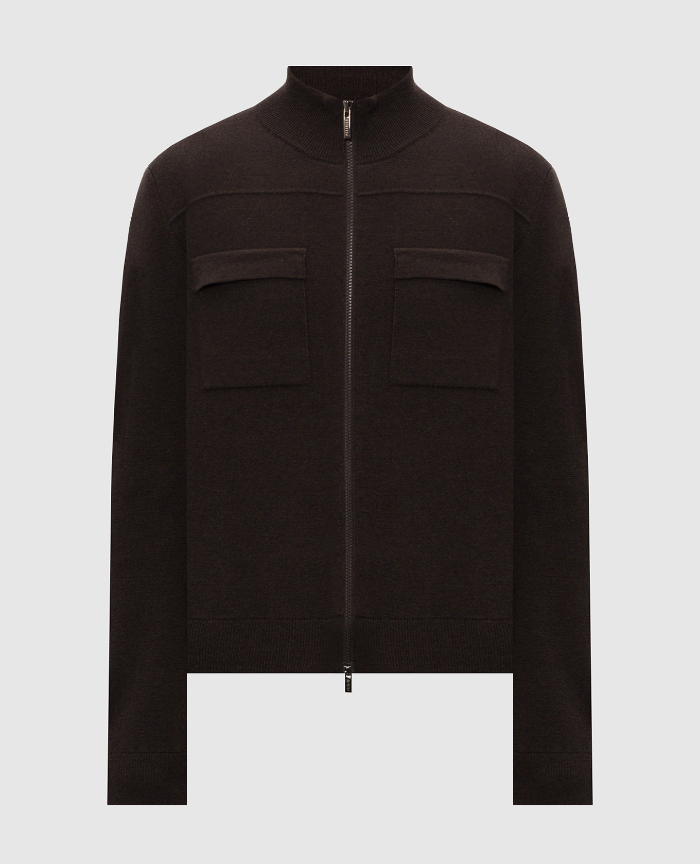 Brown wool and cashmere cardigan