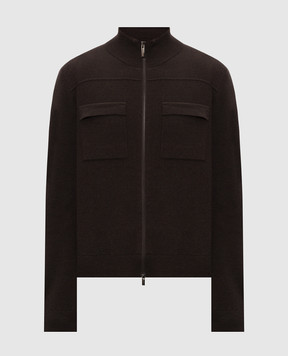 Peserico Brown wool and cashmere cardigan R59598F1209470