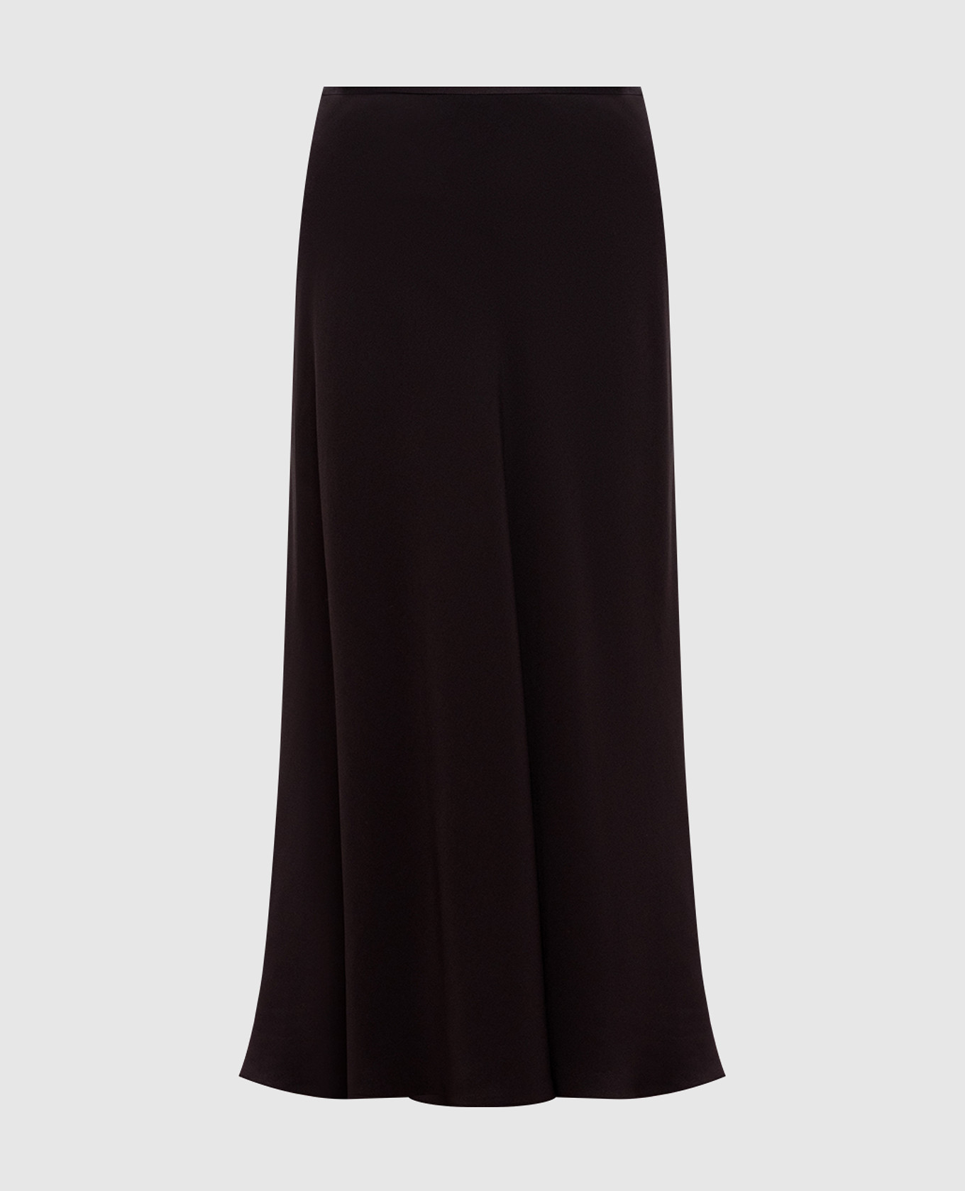 Bruine midi-rok met zijde