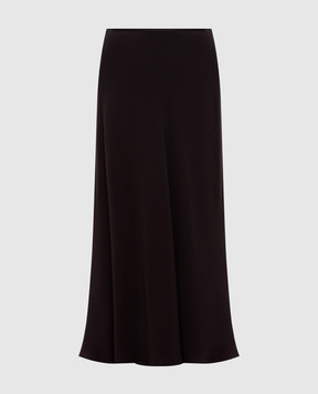 Agnona Brown midi skirt with silk TG0910XU5074
