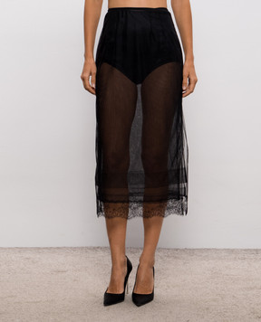 Dolce&Gabbana Black skirt with lace F4DLQTGDEAH