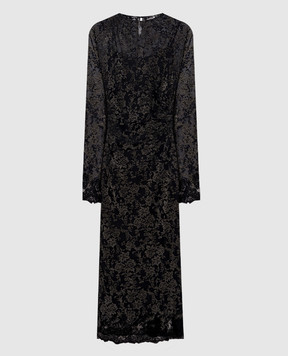 Ermanno Scervino Black dress with floral pattern D492Q361APWVX
