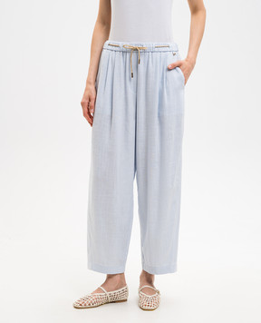 Herno Blue linen pants PT000222D12689