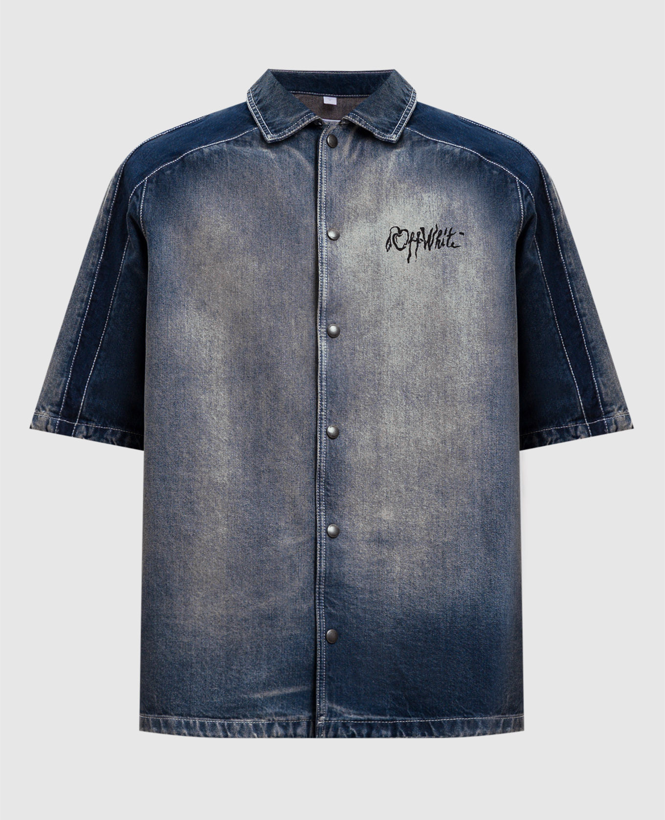 Blue denim shirt with a worn effect Off-White