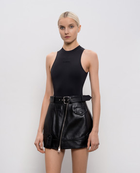 Vetements Black bodysuit with logo WE76BD409B