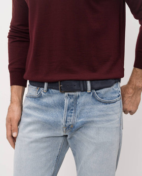 Cashmere&Whiskey Blue suede belt SUEDE