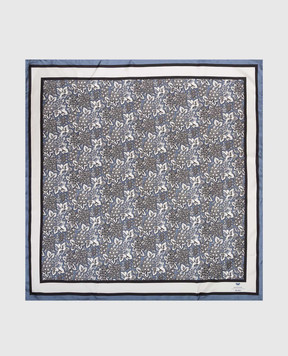 Max Mara Weekend Blue silk scarf with floral print WKAONESTO