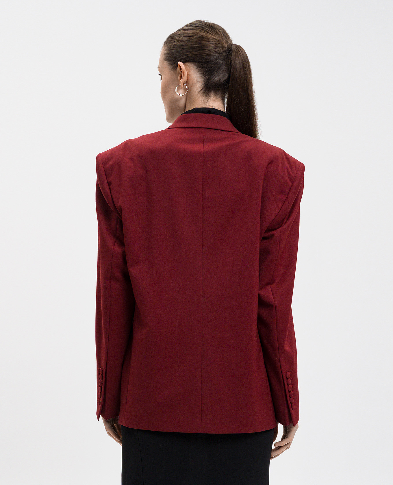 

Burgundy double-breasted wool jacket Jacob Lee