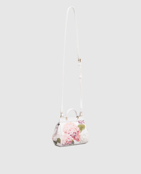 Dolce&Gabbana Children's white leather bag Sicily with print EB0003AX811