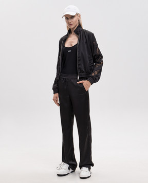 Off-White Black sweatpants with lace 2FH00650B