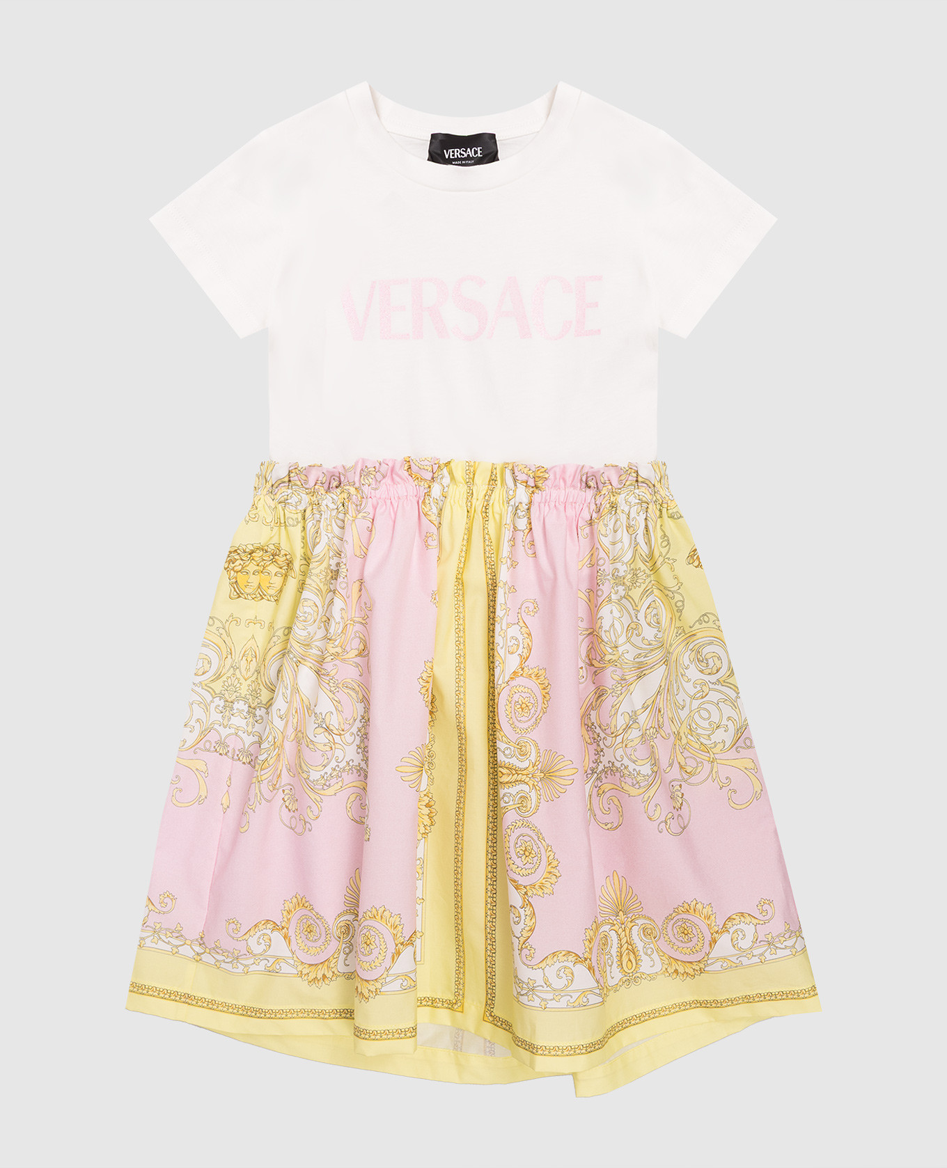 

Children's dress with logo print Versace, White