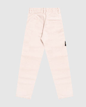 Stone Island Children's beige pants with logo patch L2S163100002S010414