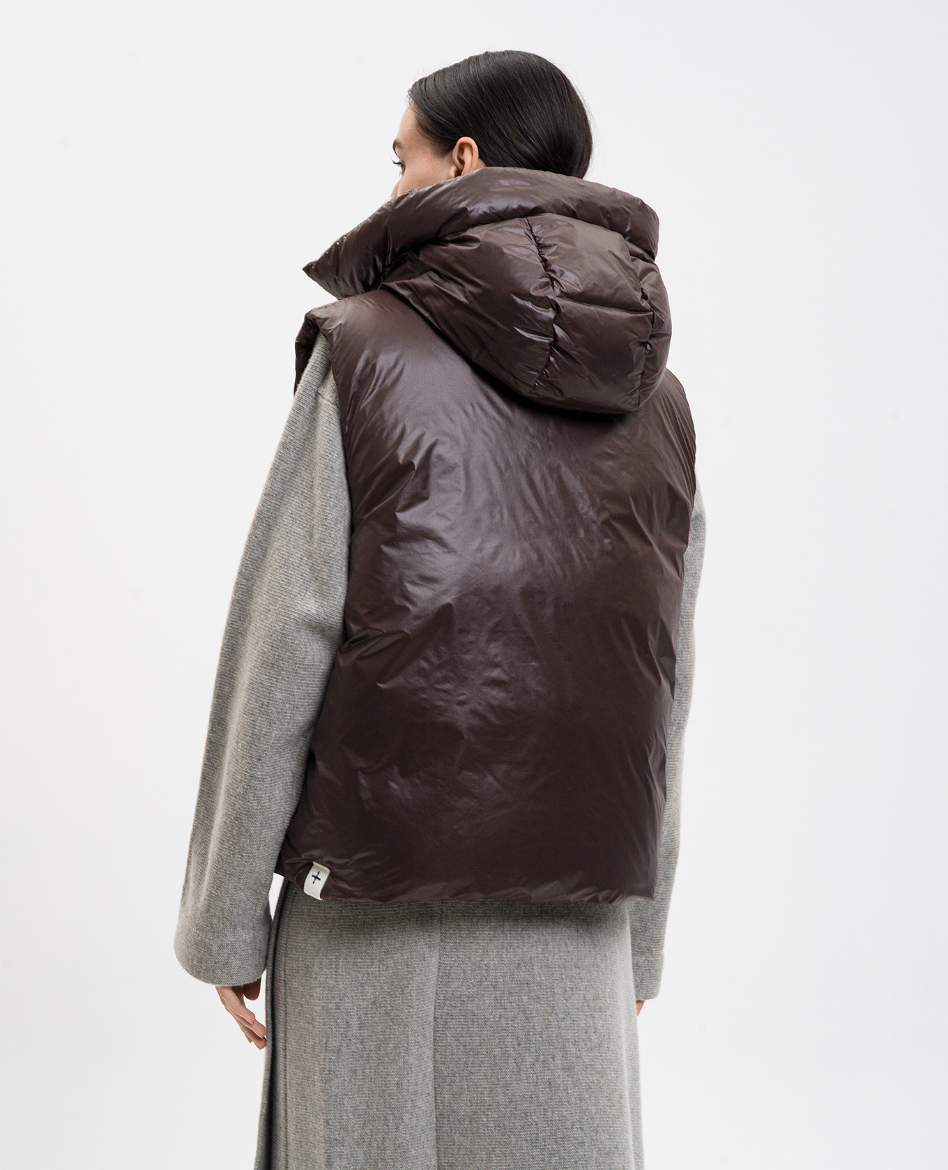 Brown quilted down vest Jil Sander 4