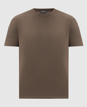 Tom Ford Brown T-shirt with monogram embroidery JCS004JMT012