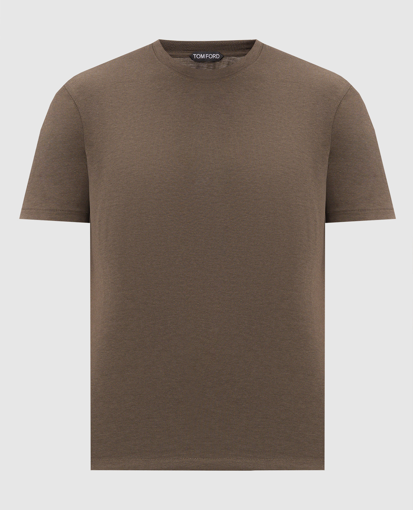 Brown T-shirt with monogram embroidery