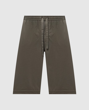Dolce&Gabbana Khaki shorts with textured logo GP1F9TFU5YP