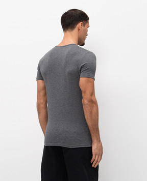 Versace Grey melange T-shirt with Medusa emblem AUU010051A10011