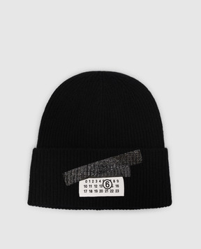 Maison Margiela MM6 Children's black wool hat M61054MM08Z