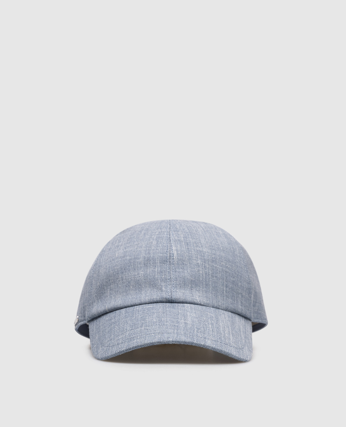 Blue cap made of wool, silk and linen