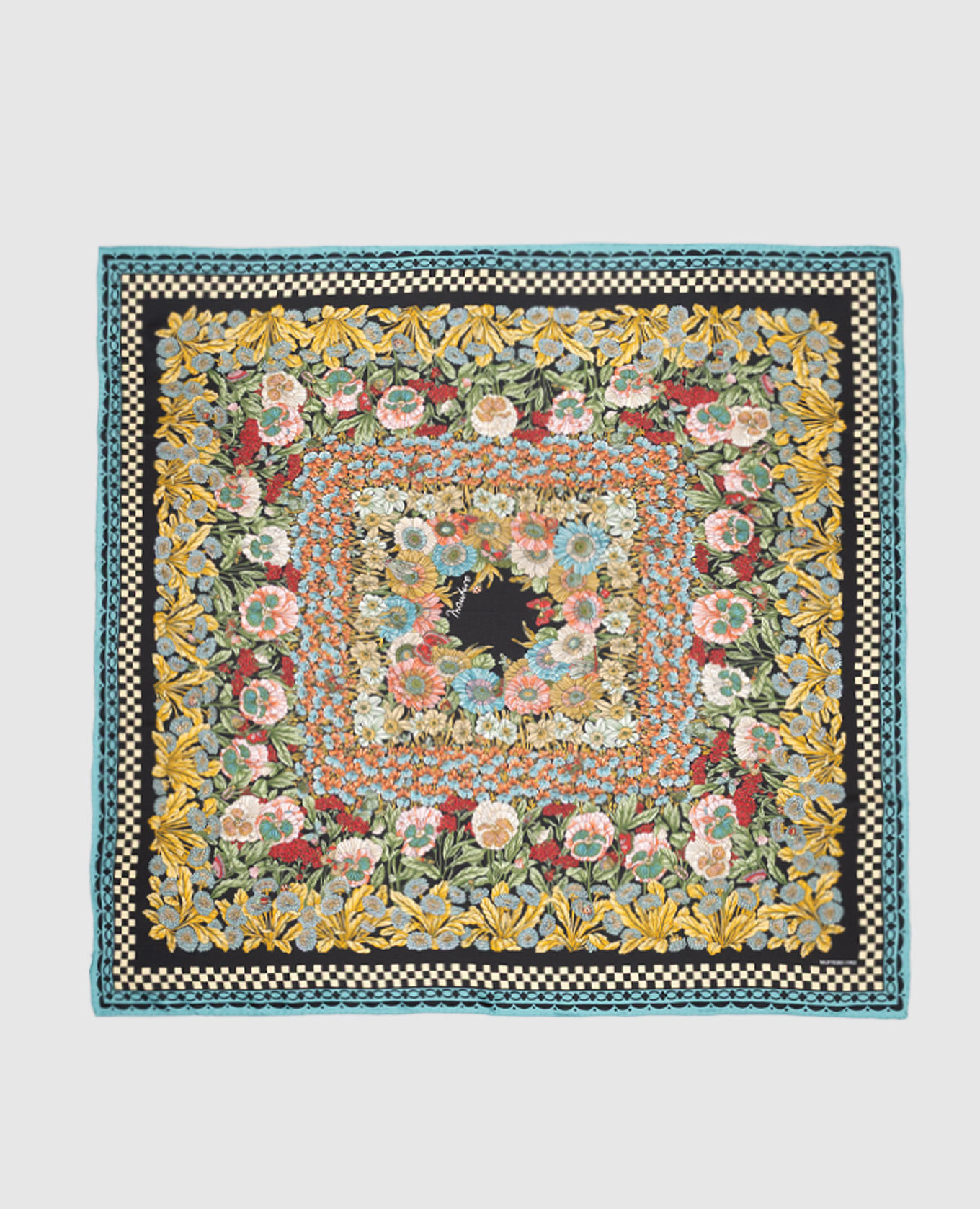 Floral print silk scarf