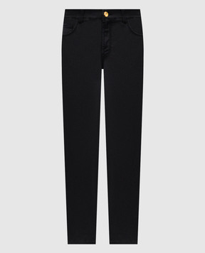 Stefano Ricci Black jeans with logo patch MFT61B1091T109BK
