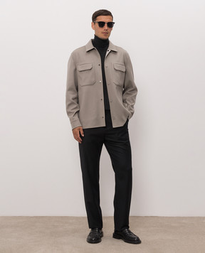 Sease Gray shirt jacket with wool and cashmere JJ075TN585