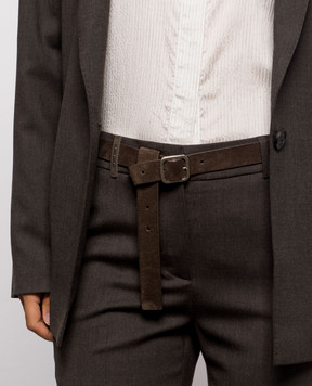 Marsell Brown suede Quadra belt MACD001P024