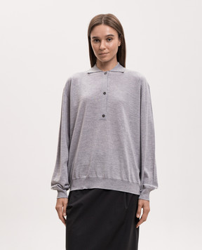 Sofie D`Hoore Morse grey wool polo collar jumper MORSEYMER