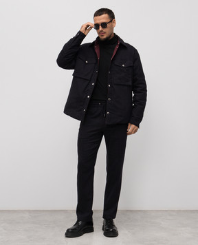 Dolce&Gabbana Blue pants with logo patch GP147TFCTAB