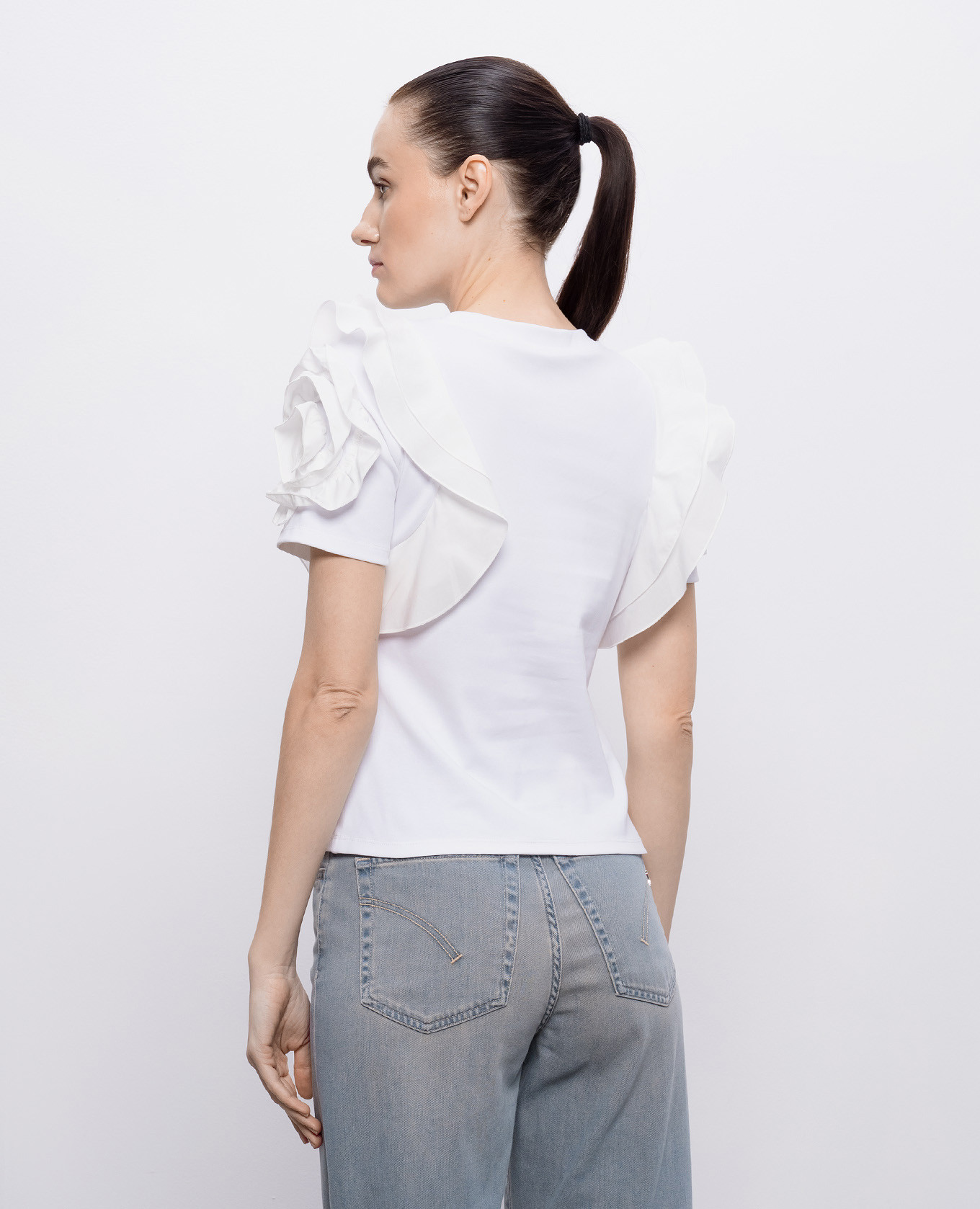 Kinsley white ruffled t-shirt Christy Lynn 4