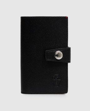 Brunello Cucinelli Black leather wallet with embossed logo MWRLBU439
