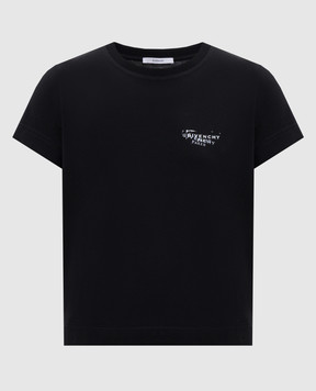Givenchy Black T-shirt with Stamp print BW70FJP7A7