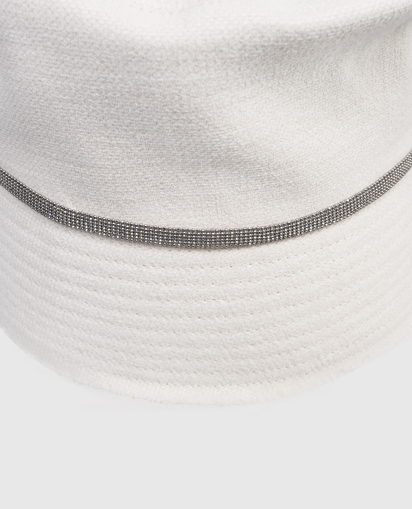 

Children's white linen panama hat with monil chain Brunello Cucinelli