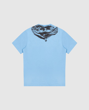 C.P. Company Children's blue T-shirt with logo print CPM006LAA1748