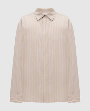 AGOLDE Roy beige striped linen shirt A40751925