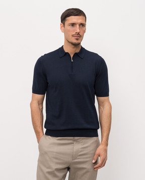 Cashmere&Whiskey Blue polo with silk FS05