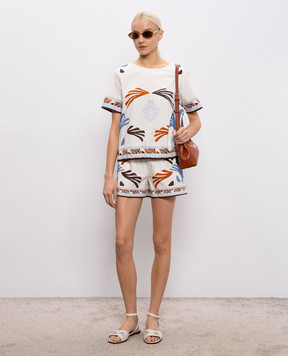 Herno Ivory shorts with contrast print PT000242D13320