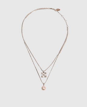 Off-White Silver double-layer chain with pendants OWOB141S26MET001