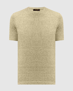 MooRER Jude green melange linen t-shirt JUDEMAG