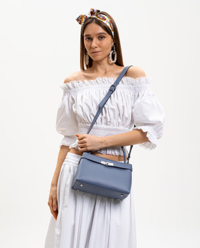 Gianni Notaro Blue Ruga leather bag 245RUGANIKEL