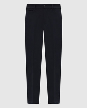 Trussardi Navy blue pants with logo patch P021M000101NMP307T46