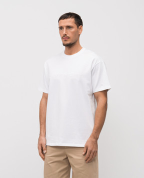 Givenchy White silk t-shirt with logo BM71NK3YSF