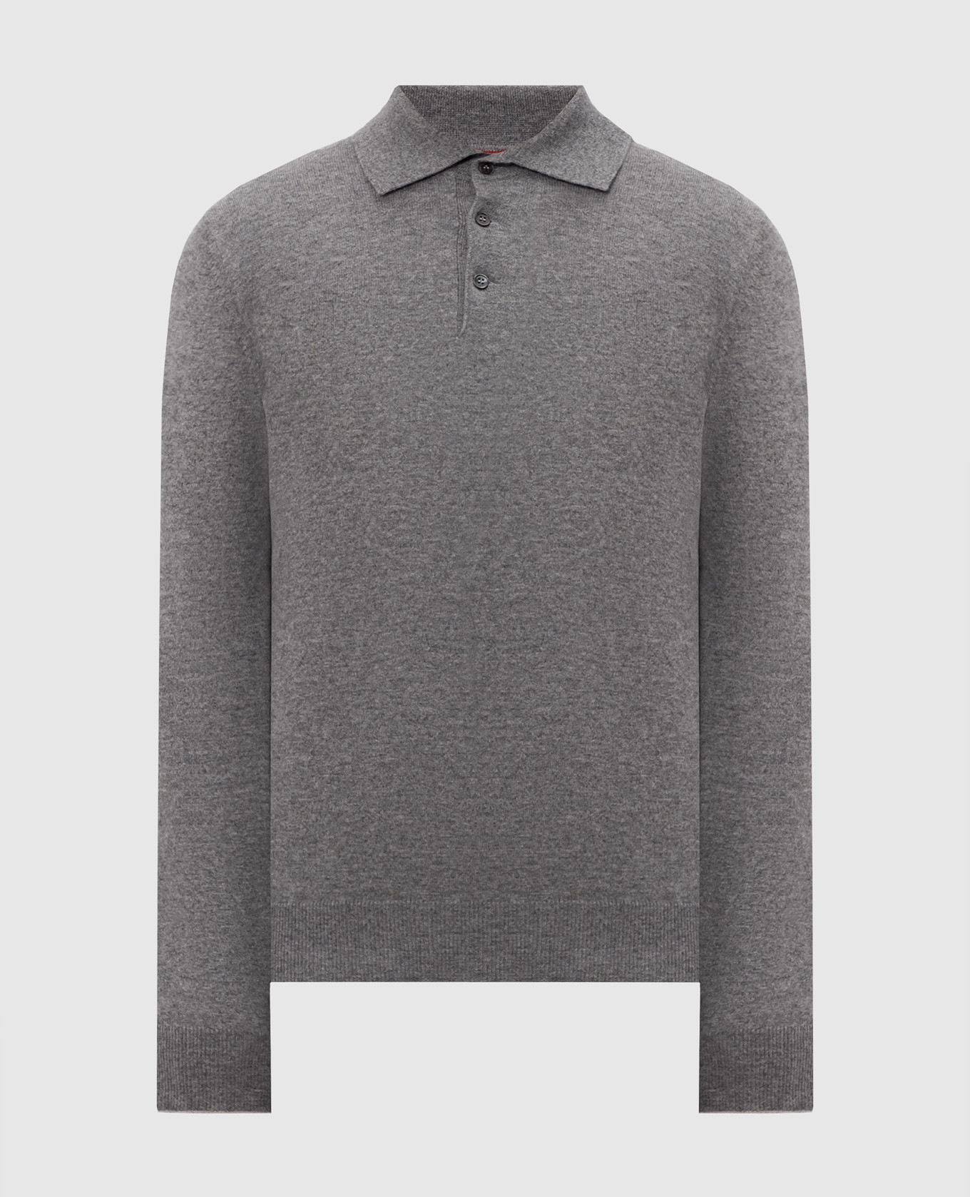 Gray cashmere polo shirt