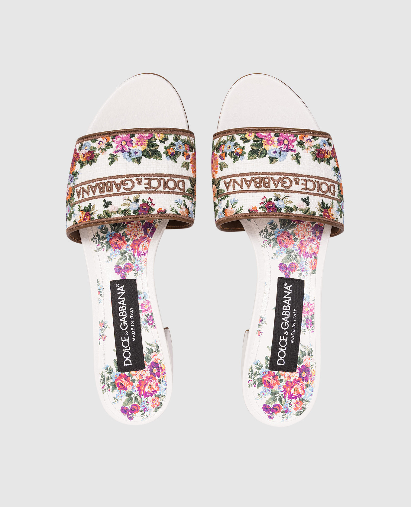 

White mules with floral embroidery Dolce&Gabbana
