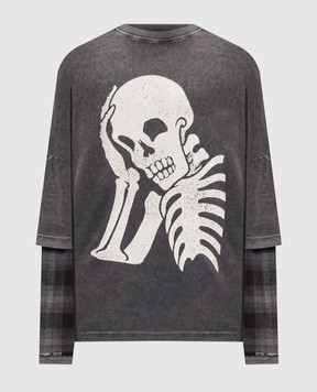 Palm Angels Gray longsleeve Skull PMAB05ES26JER001